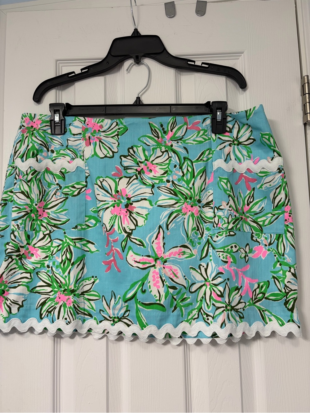 Lilly Pulitzer Blue Floral Skort with Pink & Green Accents